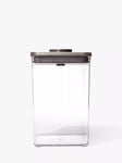 OXO POP Stainless Steel Lid Square Kitchen Storage Container, Clear