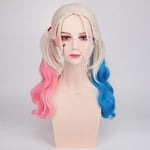 LYYJF Perruque pour femme - Cheveux longs bouclés - Résistante à la chaleur - Dégradé multicolore - Pour cosplay, fête d'Halloween