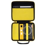 KODAK Mini Shot 4 ERA 4PASS 2-in-1 Instant Camera and Photo Printer Hard Travel Protective Carrying Case with Shoulder Strap by Khanka,Case Only,Black,Yellow Zipper