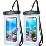 ProCase 2 Pack Floating Waterproof Phone Pouch Up to 7", IPX8 Floatable Underwater Phone Case Dry Bag for iPhone 16 15 14 13 12 11 Pro Max Xs Max XR X 8 7 Plus SE/Galaxy S24 S23 S22 -Sparkle