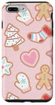 iPhone 7 Plus/8 Plus Pink Christmas Gingerbread Tree, Heart & Star Cute Holiday Case