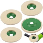 Ezydka 4Pcs Diamètre 125mm Disque de Polissage Meuleuse, Disque de Polissage en laine, Polissage Meuleuse D'angle Bore Dia 22mm, Tampon de Polissage pour Polissage Verre, Céramique, Plastique, Métal