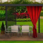 Rideaux D'extérieur 155x220cm Rouge Rideau pour Pergola Imperméable Rideau Exterieur pour Terrasse Rideau Pare-Soleil pour Balcon