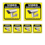 Autocollant Videosurveillance Alarme maison x6 : 100x100mm (x2) + 50x50mm (x4) - Protection Anti UV - garantie 5 ans - SCNJca