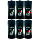 Axe Shower Gel Africa 6 X 250ml 3in1 Sz -face - Hair - 12h Refreshing Fragrance
