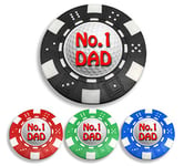 " NUMBER 1 DAD " POKER CHIP GOLF BALL MARKER. BLACK