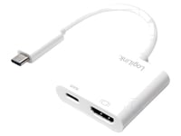 Adaptateur USB 3.0 HDMI femelle USB C prise male 140mm - Blanc