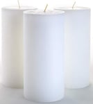 Melt Candle Company 7,5 x 15 cm White Pillar Candles Set of 3 Unscented for Wedding Church Restaurants Spa Smokeless Cotton Wick