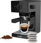 Dualit Espresso Coffee Machine | 1.4L Capacity | Black | Manual Dosing Coffee M