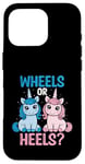 Coque pour iPhone 16 Pro Wheels Or Heels Licorne Sexe Révélez Future Parent Papa Maman