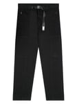 KnowledgeCotton Apparel Birch Hybrid Ribstop Belt Cargo Pants Black Jet