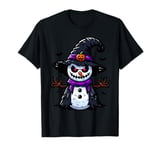 Scary Halloween Snowman Witch Hat Costume Spooky Season T-Shirt