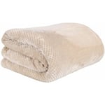 The Home Deco Factory - Plaid sherpa effet nid d'abeille 180x220 cm Beige rosé