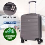 Cabin Suitcase 55x40x20 Lightweight 4 8 Wheel Hard Shell Hand Luggage 55x40x20cm