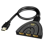 Splitter Câble HDMI 3 en 1: Qualité 4K et Flexibilité Maximale - PC Lecteur DVD Blu-ray - PS3 PS4 PS5 - Xbox One 360 Nintendo Switch sur TV Moniteur et Projecteur - Straße Tech ®