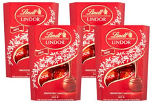 Lindt Lindor Milk Chocolate Truffles Box - approx. 3 Balls, 37g - Perfect for Gifting or Sharing - Chocolate Balls with a Smooth Melting Filling (Pack of 4)