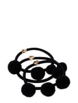 Corinne Hair Tie Pom Pom "Ibiza" 3-Pack Svart