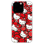 Personalaizer Coque pour iPhone 13 Pro - Hello Kitty Lazos Rojos y Topos