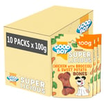 Good Boy Superlicious Chicken, Broccoli & Sweet Potato Bones - Natural Dog Treats - Low Fat Training Treats - Bulk Box - 10 x 100g