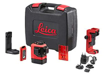 Leica Lino L6R – laser ligne 3x360 degrés avec batterie Li-ion, chargeur, adaptateur magnétique innovant et support mural, en coffret (laser rouge, portée de travail : 25 m)