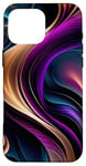 Coque pour iPhone 16 Pro Max Flux lumineux - Art abstrait violet, bleu sarcelle et or