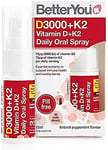 BetterYou Vitamin D3000 K2 Daily Oral Spray Natural Daily Multivitamin Spray An