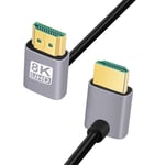 Câble Hdmi 2.1, Hdmi Mâle Vers Mâle Double Angle De 90 Degrés Vers Le Haut 8K @ 60Hz 4K @ 120Hz 48 Gbps Câble Plaqué Or Ultra Rapide 0,5 M Pour Téléviseur, Moniteur, Ordinateur[YIN141333]