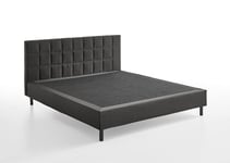 Atlantic Home Collection Lit Coffre Nikola sans Matelas, Anthracite, 160 x 200 cm