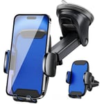 Vexloria Upgraded Car Phone Holder, Car Phone Mount 360° Rotation, With Super Strong Suction,Car Phone Cradle for Dashboard/Windscreen/Air Vent, Car Phone Holder for all 4.0''-7.0'' phones-Blue