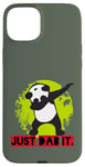 Coque pour iPhone 15 Plus Dab Dabbing Panda Eco Planet Green Save World