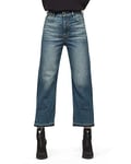 G-STAR RAW Women's Tedie Ultra High Straight Ripped Edge Ankle C Jeans, Blue (faded atlas D16797-B767-B137), 31W / 34L