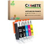 COMETE CONSOMMABLE 570 571 XL Pack de 5 Cartouches d'encre compatibles avec CANON PGI-570 CLI-571 XL PGI570 CLI571 570 571XL 2 Noir + 1 Cyan + 1 Magenta + 1 Jaune