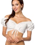 Vit Off-Shoulder Oktoberfest Blus med Snörning