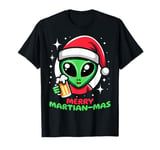 Christmas Funny Alien Santa Beer Merry Martian-mas T-Shirt