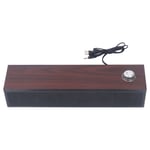 New Wooden Computer Speakers Desktop Soundbar HiFi Stereo Sound AUX In Wired USB