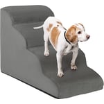 Escalier pour Animaux en Éponge Haute Densité avec Housse Lavable, Marches Élargies, Conception en Pente Douce, Charge 30 kg - Costway