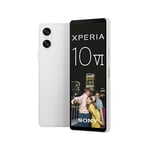 Sony Xperia 10 VI (Batterie 5 000 mAh, 6,1 Pouces 21:9 OLED, Trois Distances focales optiques, léger et Compact, Audio 3,5 mm, Android 14, IP65/68, Double SIM, Blanc, Garantie 24+12 Mois [Amazon