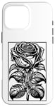 Coque pour iPhone 16 Pro Max Rose romantique avec cadre