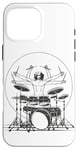 Coque pour iPhone 16 Pro Max Drummer Da Vinci Batterie de musique pour homme et femme