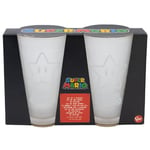 Super Mario Lot de 2 verres à eau en verre 490 ml