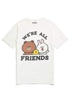 Line Friends We're All Friends Ecru Slub T-Shirt Size XS by Re:Covered