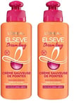 L'Orèal Paris Elsève Dream Long Crème Sauveuse de Pointes Cheveux Longs - Huile de Ricin - 200 ml (Lot de 2)