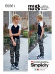 Simplicity Boys' Knit Top, Woven Pants and Shorts Sewing Pattern, SS9561, A