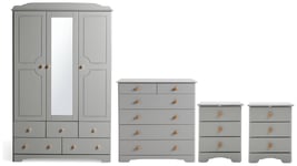 Argos Home Nordic 4 Piece 3 Door Wardrobe Set - Grey