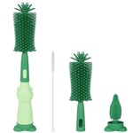 Vicloon Goupillon Bébé en Silicone, 3 en 1 Nettoyage Biberon Brosse,Goupillon Biberon et Tétine pour Toutes Les Tailles de Biberons,sans BPA Durable et sans Rayures (Vert)