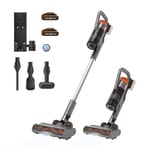 WORX WX038 20V PowerShare Cordless Stick Vacuum with Dual Battery ReadyCharge Station, LED & Cyclonic Filtration - Lightweight Handheld Convertible, Pet Hair Brush & Accessories Included