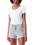 Champion Women's Legacy Icons Tonal Logo W-Soft Cotton 1x1 Rib Shorts, Light Melange Grey, XL