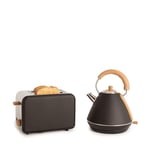 CREATE/PACK TOAST RETRO + KETTLE RETRO L/Grille-pain noir avec bouilloire noire/Bouilloire 1,7 L