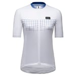 GORE WEAR Women's Breathable Cycling Jersey, Grid Fade 2.0, Fast Moisture Wicking, With Pockets, Short Sleeve Cycling Shirt, White/Ultramarine Blue, 36