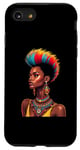 Coque pour iPhone SE (2020) / 7 / 8 Rainbow Dashiki Cheveux naturels pour femme tribale africaine